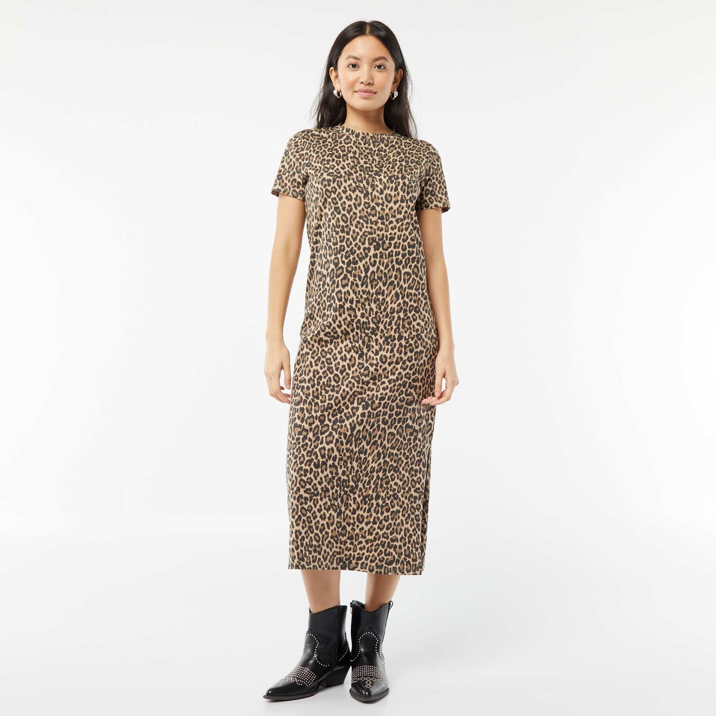 Long T-shirt dress BEIGE
