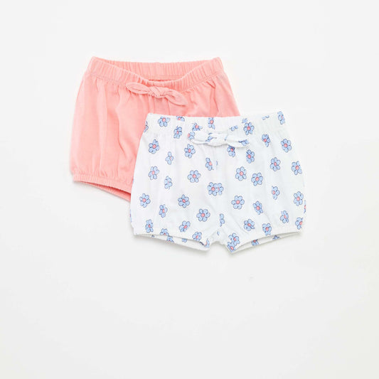 Pack of shorts with bows - 2-piece set PINK