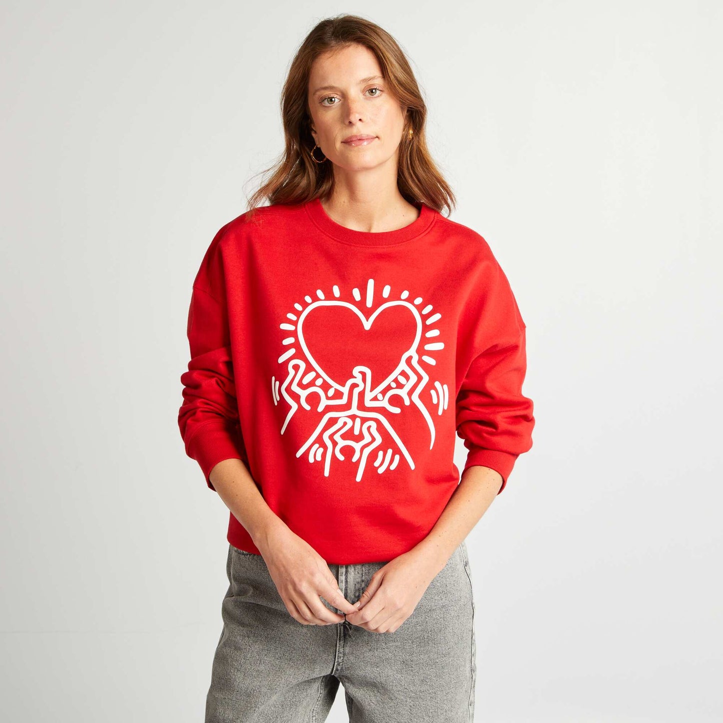 Keith Haring sweatshirt - Valentine's Day RED