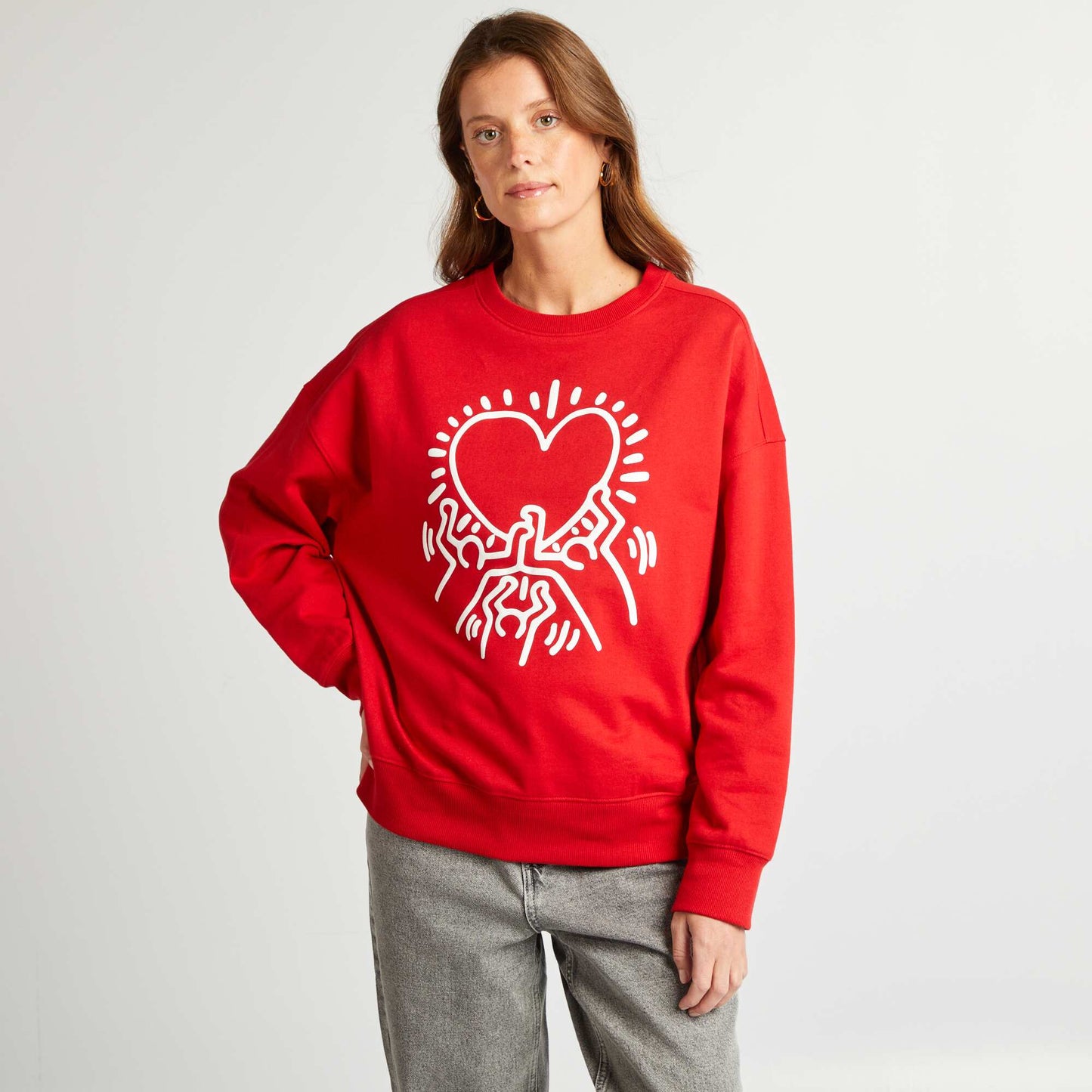 Keith Haring sweatshirt - Valentine's Day RED