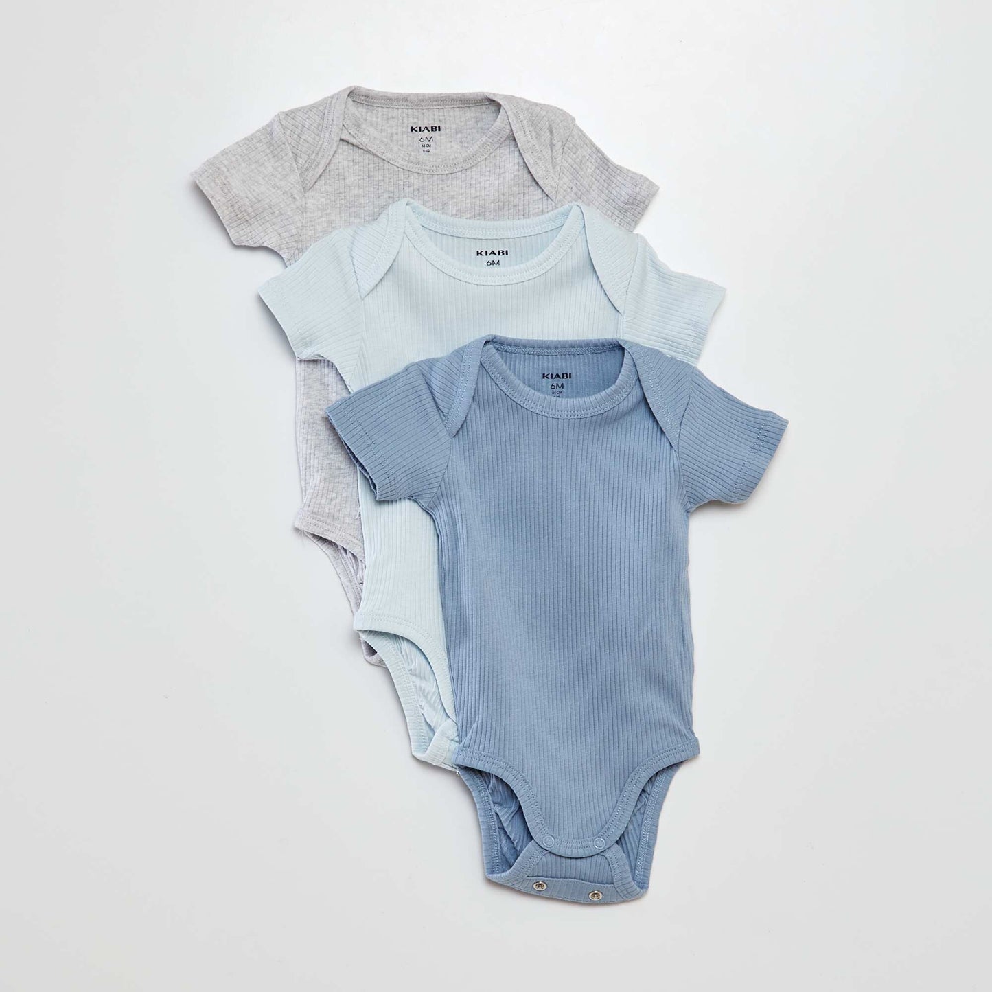 Plain knit bodysuits - Pack of 3 BLUE