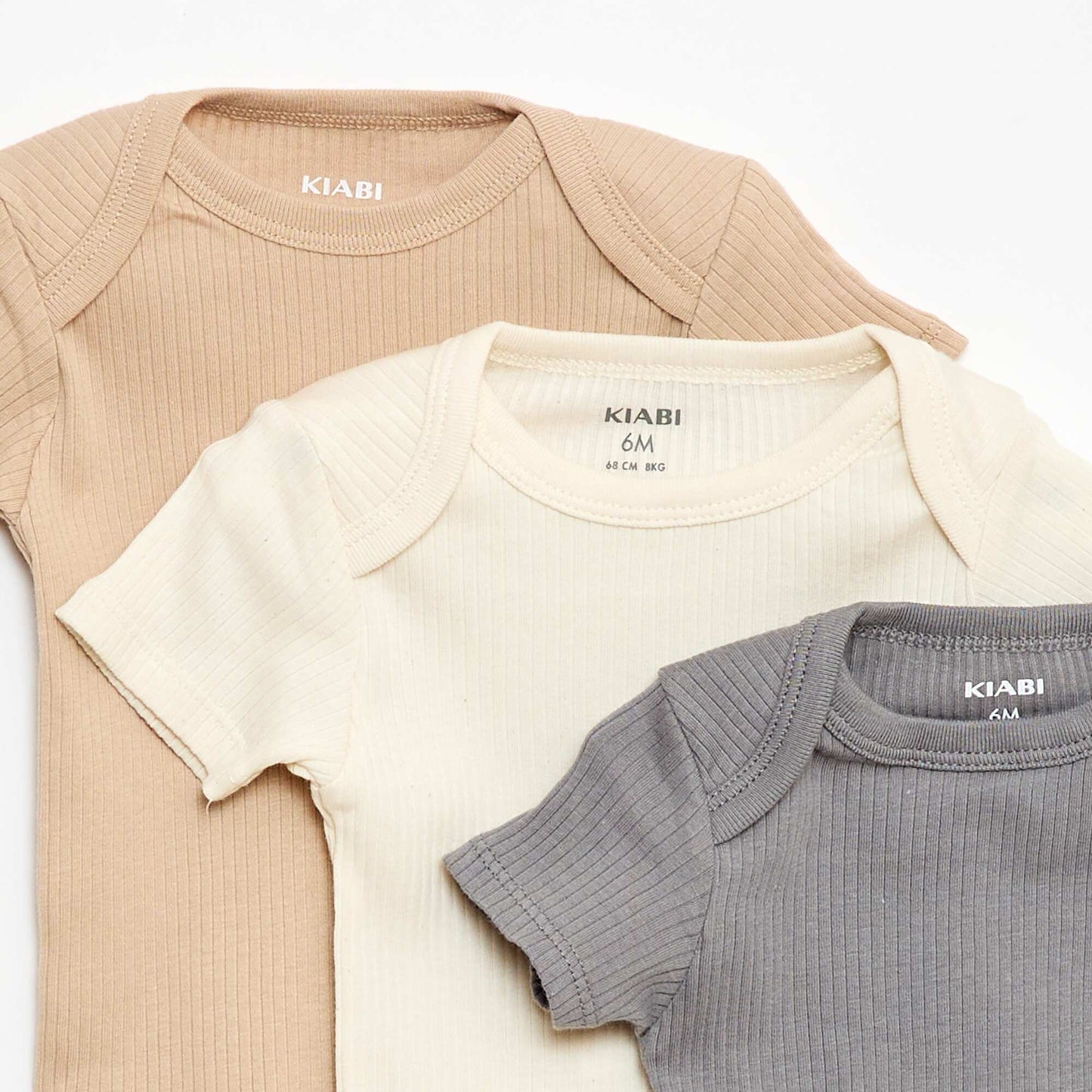 Grow-with-Me Knit Bodysuits - 3-Pack BEIGE