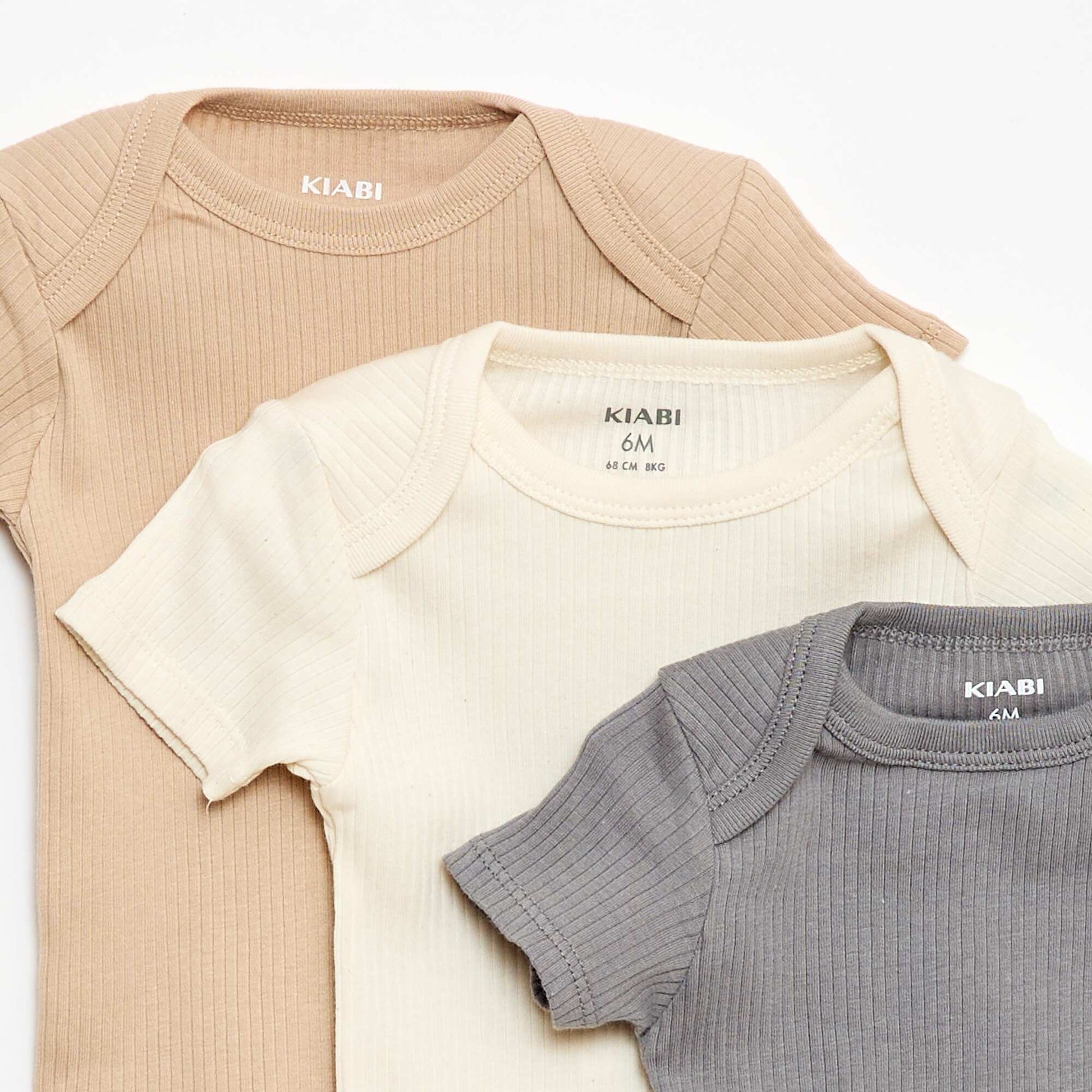 Grow-with-Me Knit Bodysuits - 3-Pack BEIGE