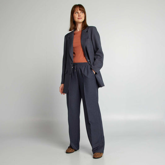 Wide-leg chambray trousers BLUE