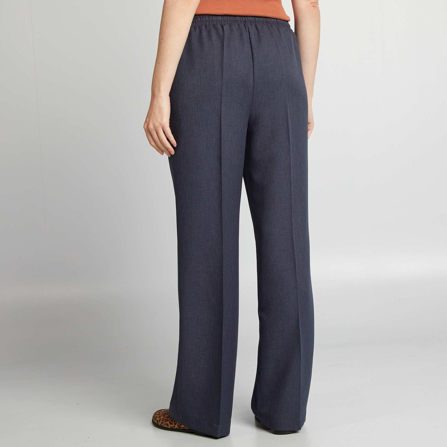 Wide-leg chambray trousers BLUE