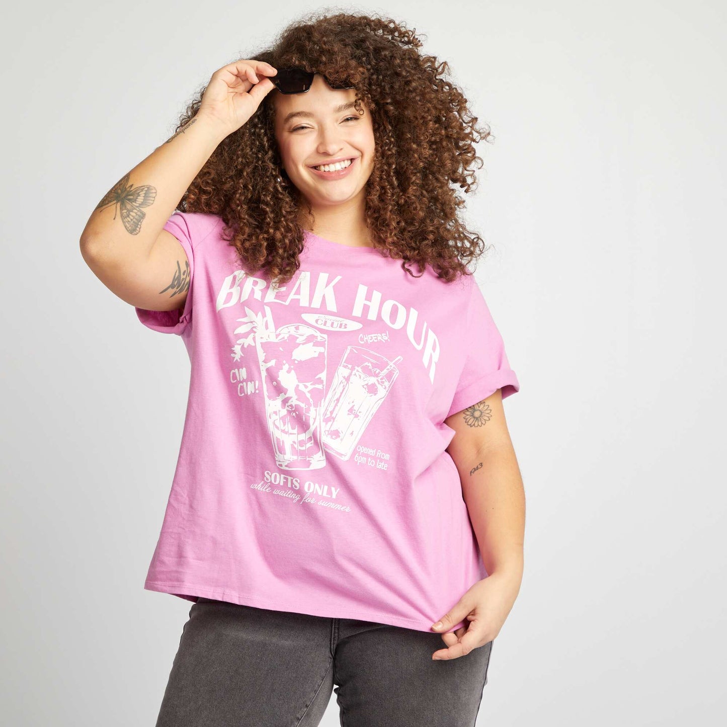 Short-sleeved printed T-shirt PINK