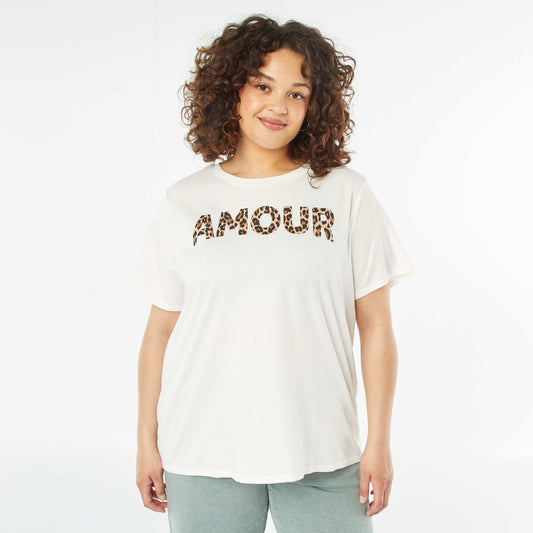 Short-sleeved printed T-shirt WHITE