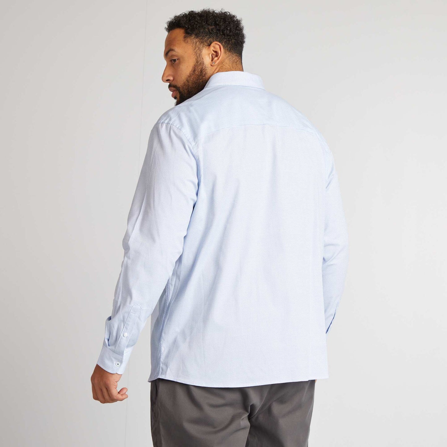 Slim-cut dobby shirt WHITE