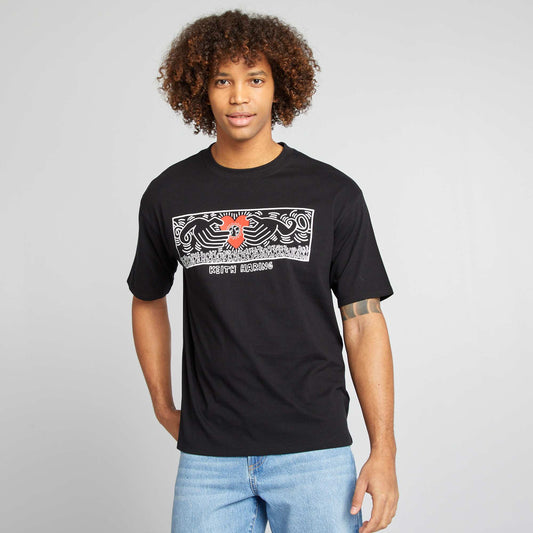 Keith Haring T-shirt - Valentine's Day BLACK