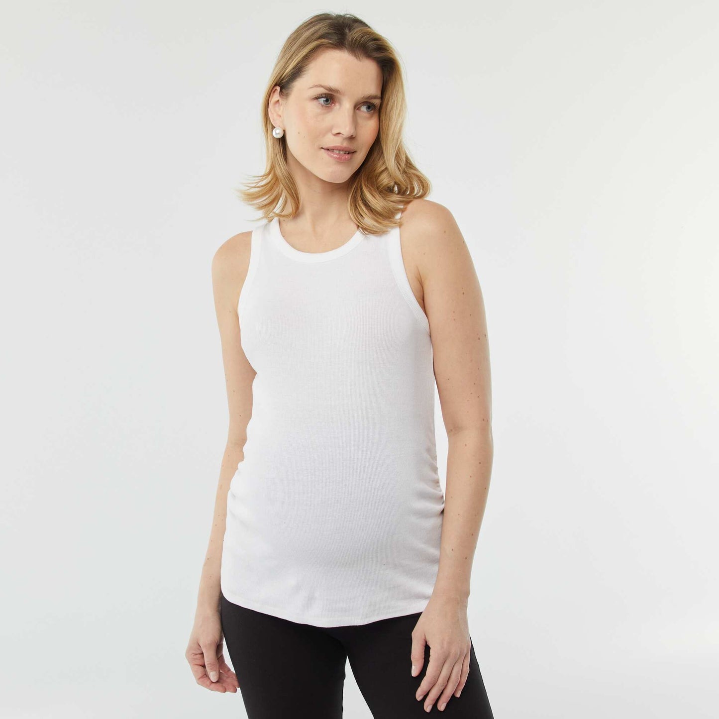 Vest top with cutaway shoulders WHITE