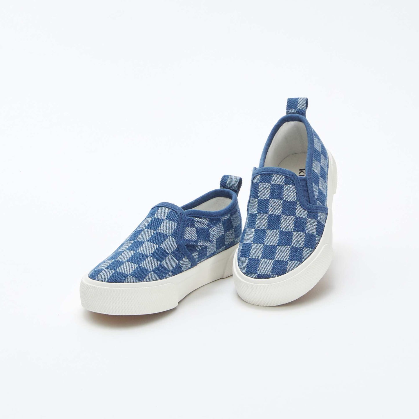 Slip-on check trainers BLUE