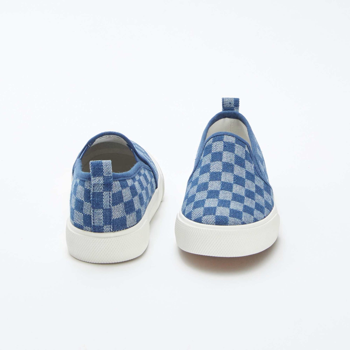 Slip-on check trainers BLUE