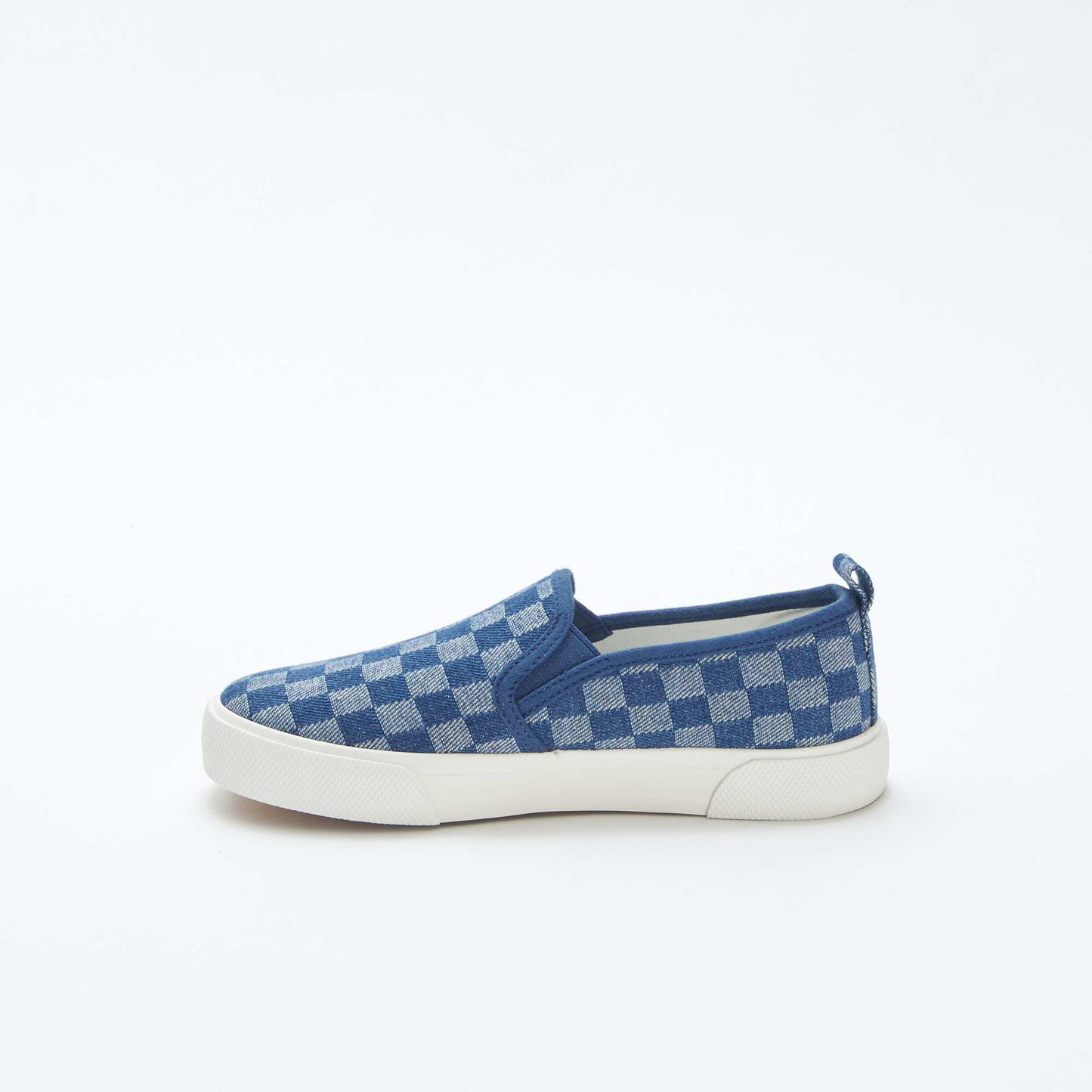 Slip-on check trainers BLUE