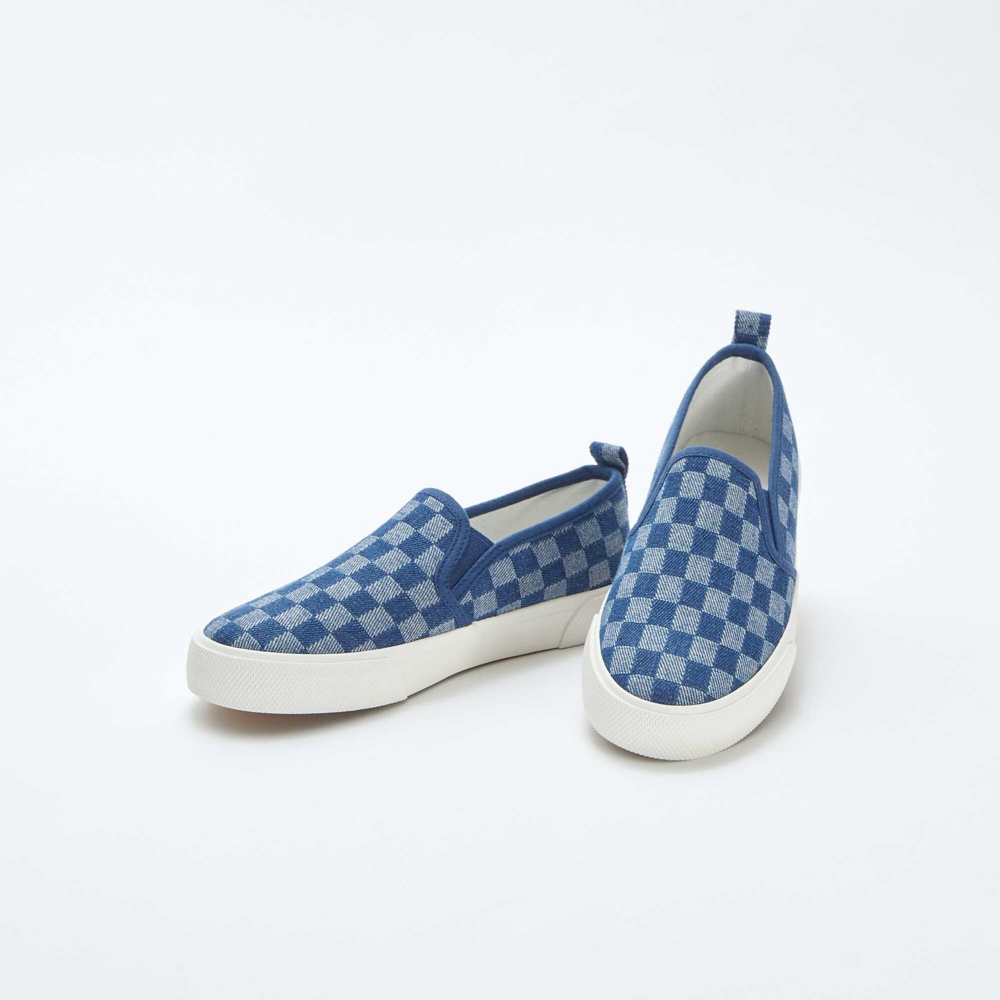 Slip-on check trainers BLUE