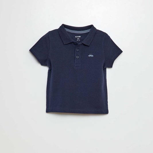 Cotton piqué polo shirt BLUE