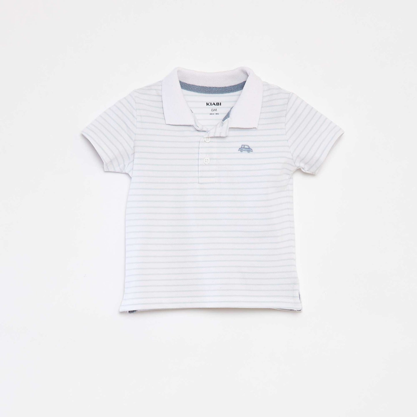 Cotton piqué short-sleeved polo shirt WHITE