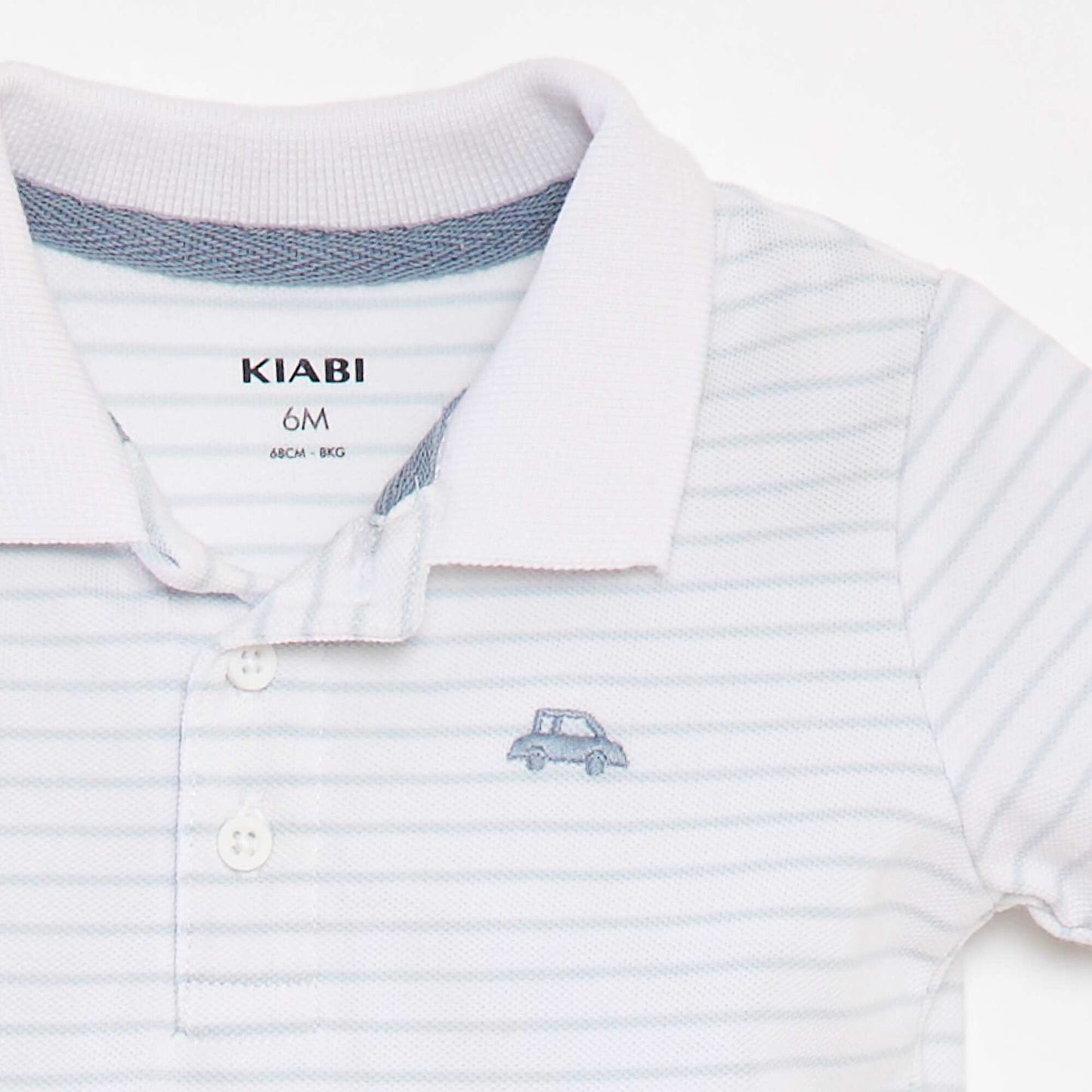Cotton piqué short-sleeved polo shirt WHITE
