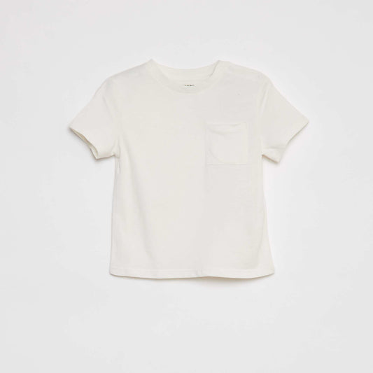 Plain short-sleeved T-shirt WHITE