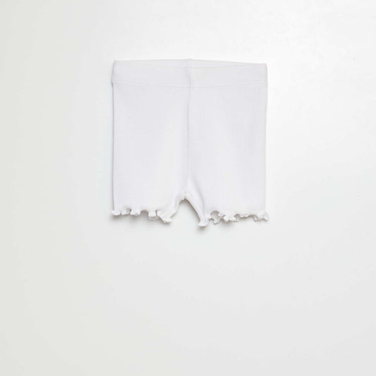 Cropped ribbed leggings WHITE