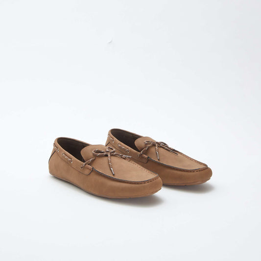 Faux leather loafers BROWN