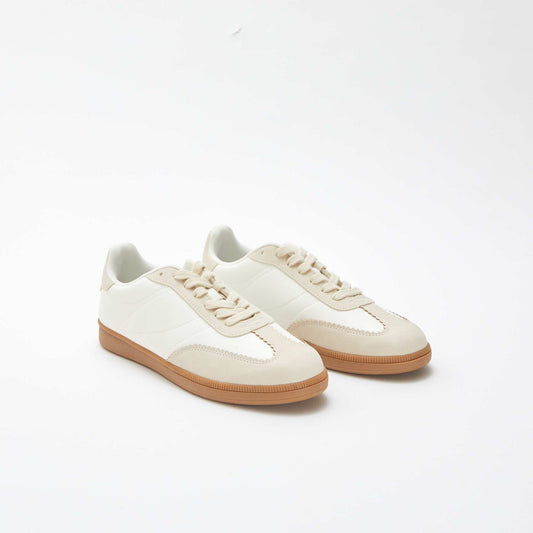 Low-top lace-up trainers WHITE