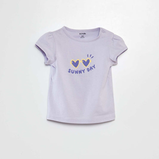 Printed cotton T-shirt PURPLE