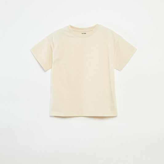 Premium cotton T-shirt BEIGE