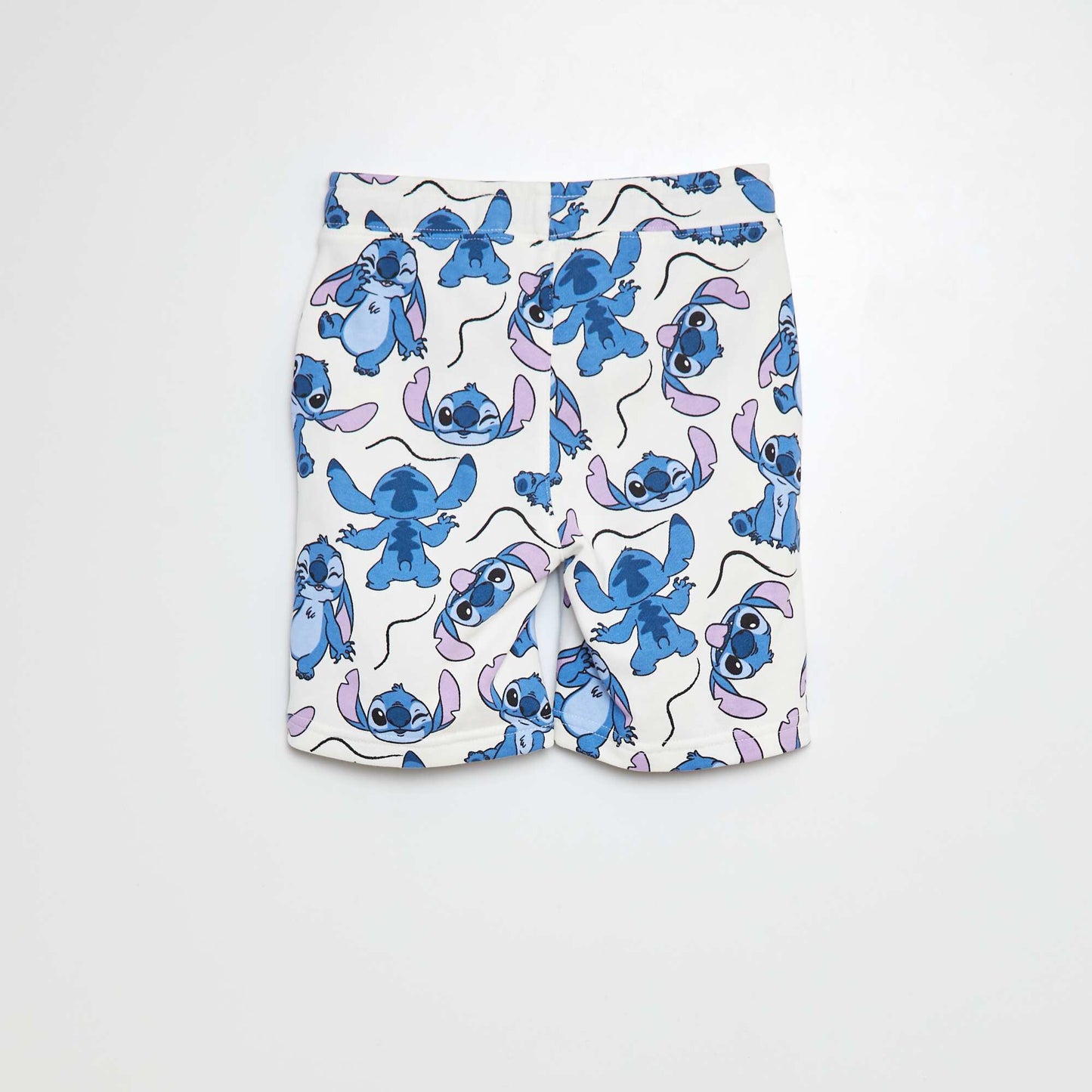 Stitch sweatshirt fabric shorts WHITE