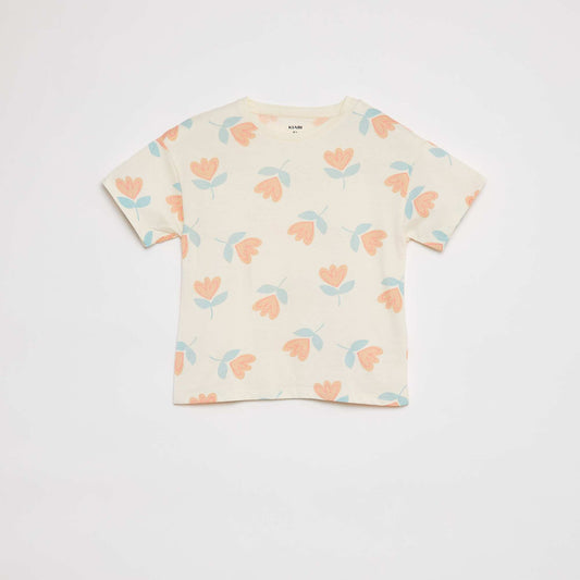 Short-sleeved printed T-shirt WHITE