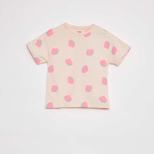 Short-sleeved printed T-shirt PINK