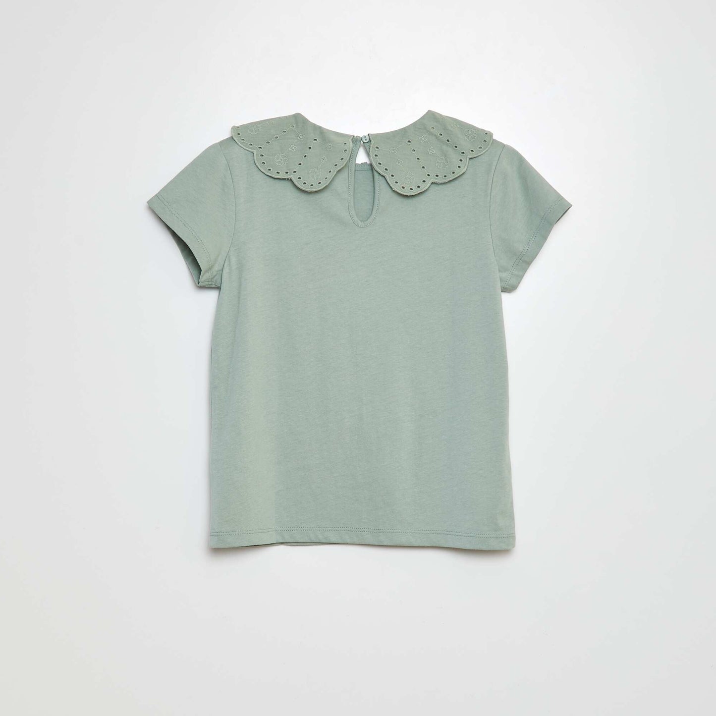 Broderie anglaise short-sleeved T-shirt PINK