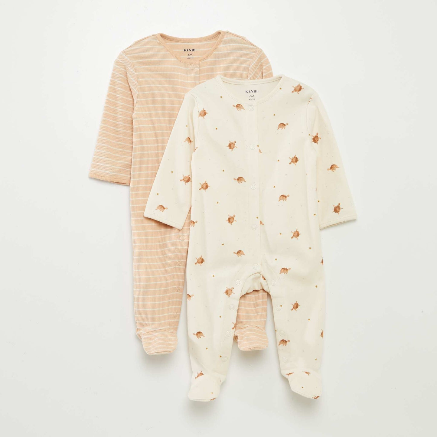 Pack of 2 sleepsuits with feet. BROWN