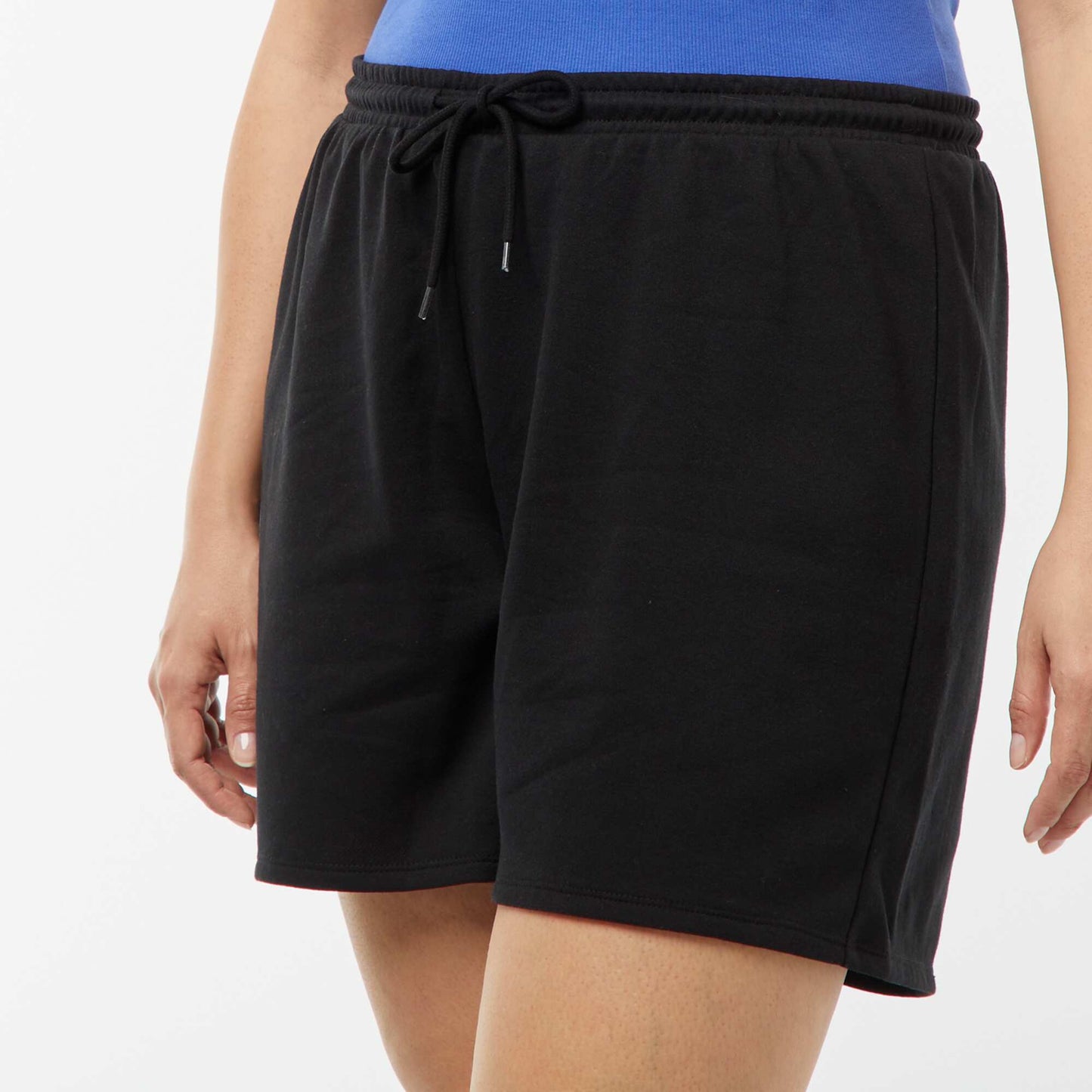 Lightweight sweatshirt fabric shorts BLACK