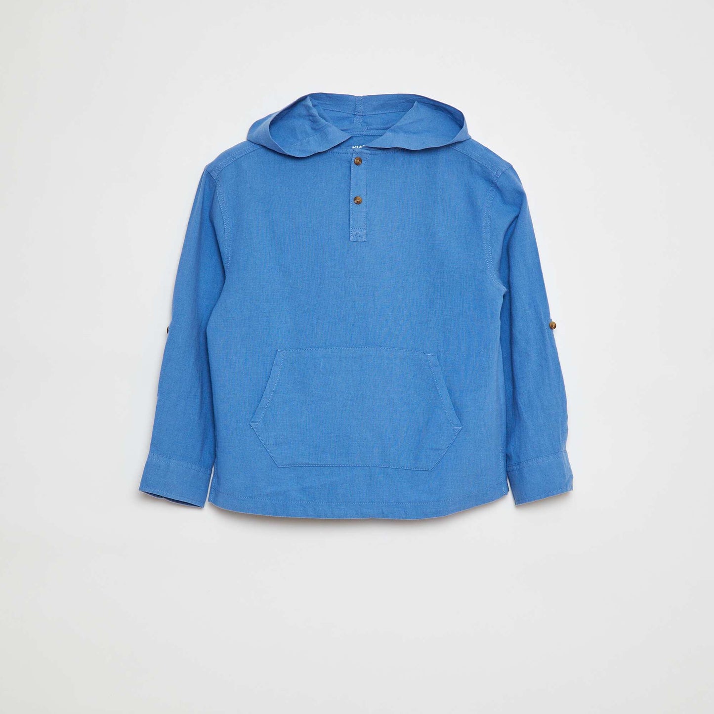 Linen-blend shirt BLUE