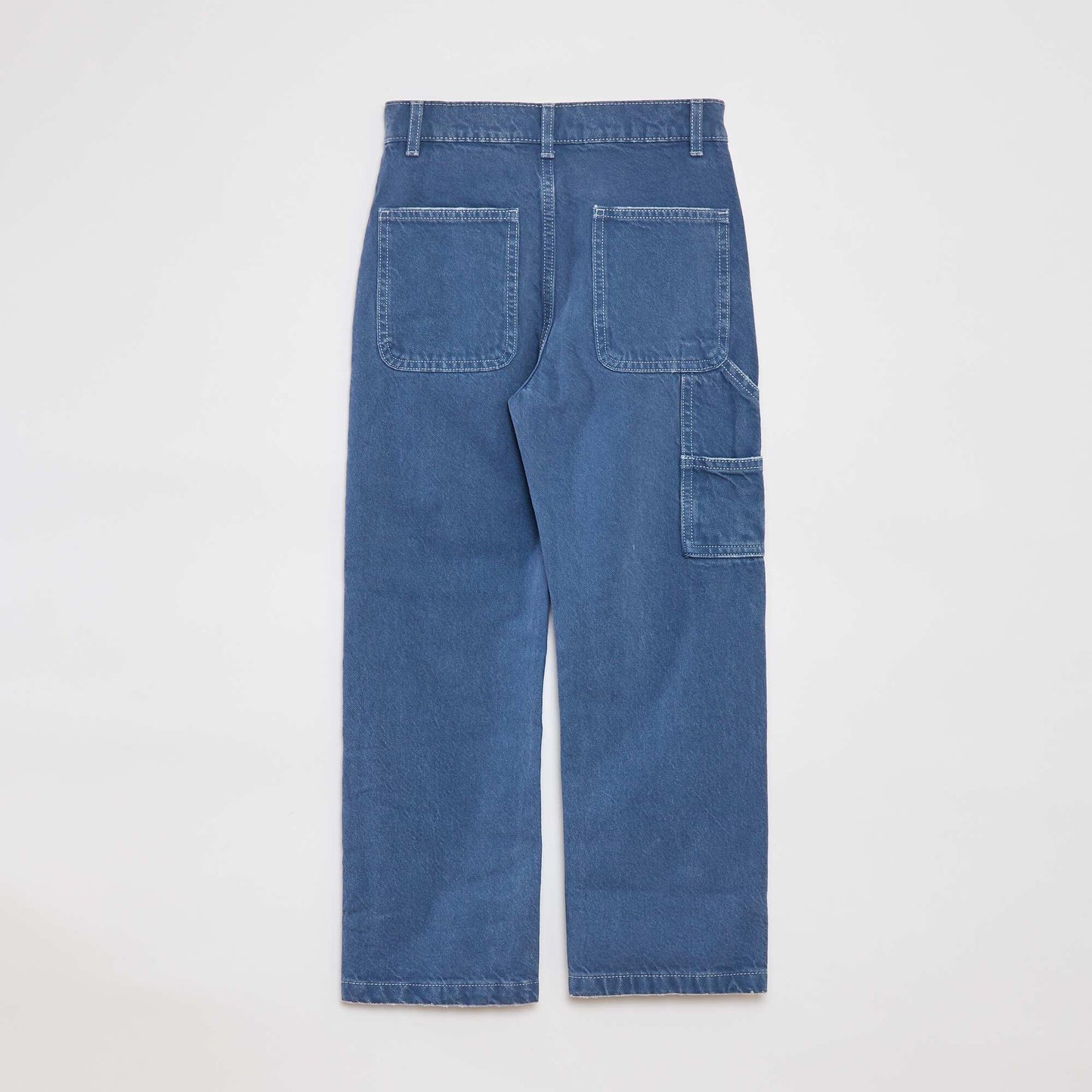 Slim-fit trousers with adjustable waist BLUE
