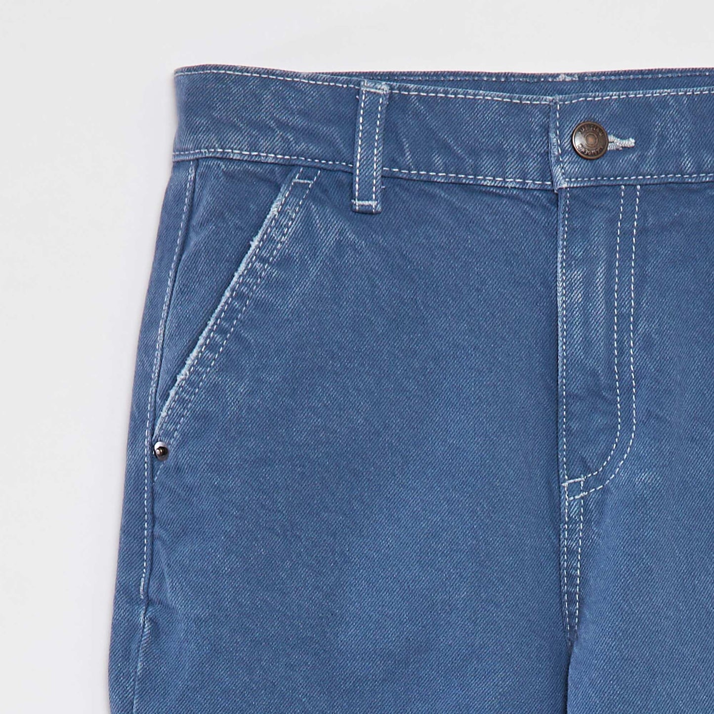 Slim-fit trousers with adjustable waist BLUE