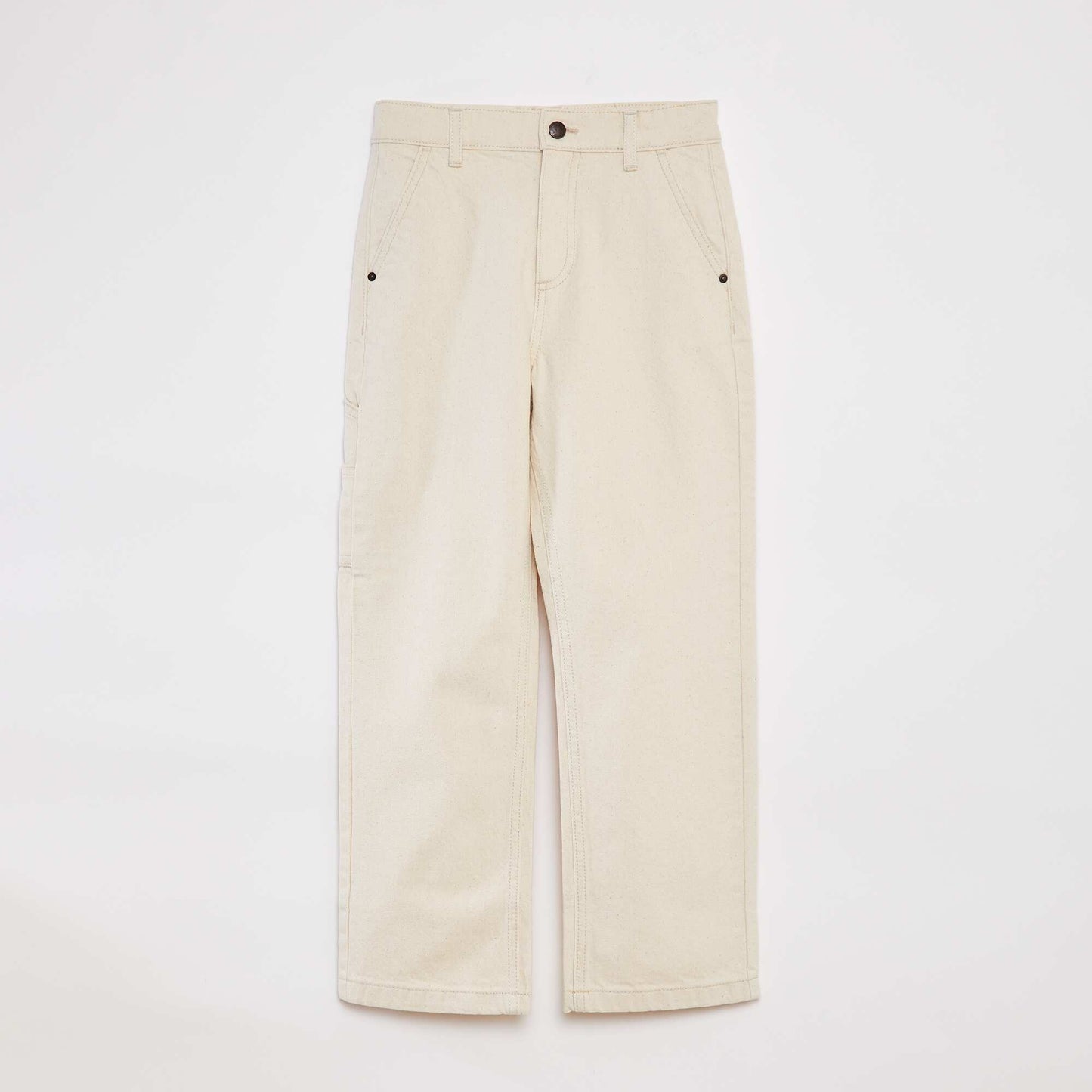 Slim-fit trousers with adjustable waist WHITE