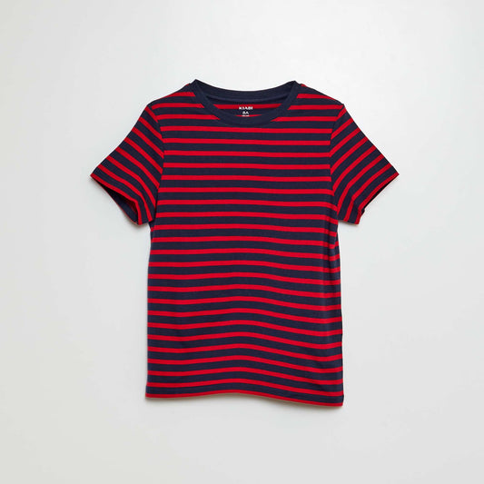 Patterned short-sleeved T-shirt RED