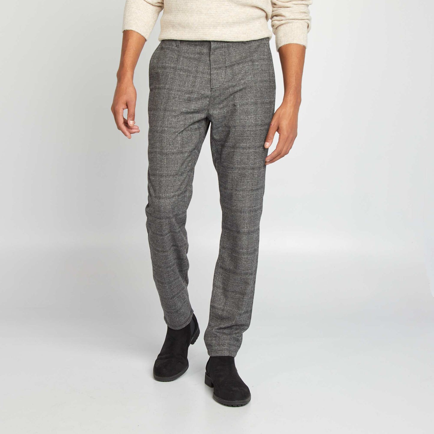 Checked chinos GREY