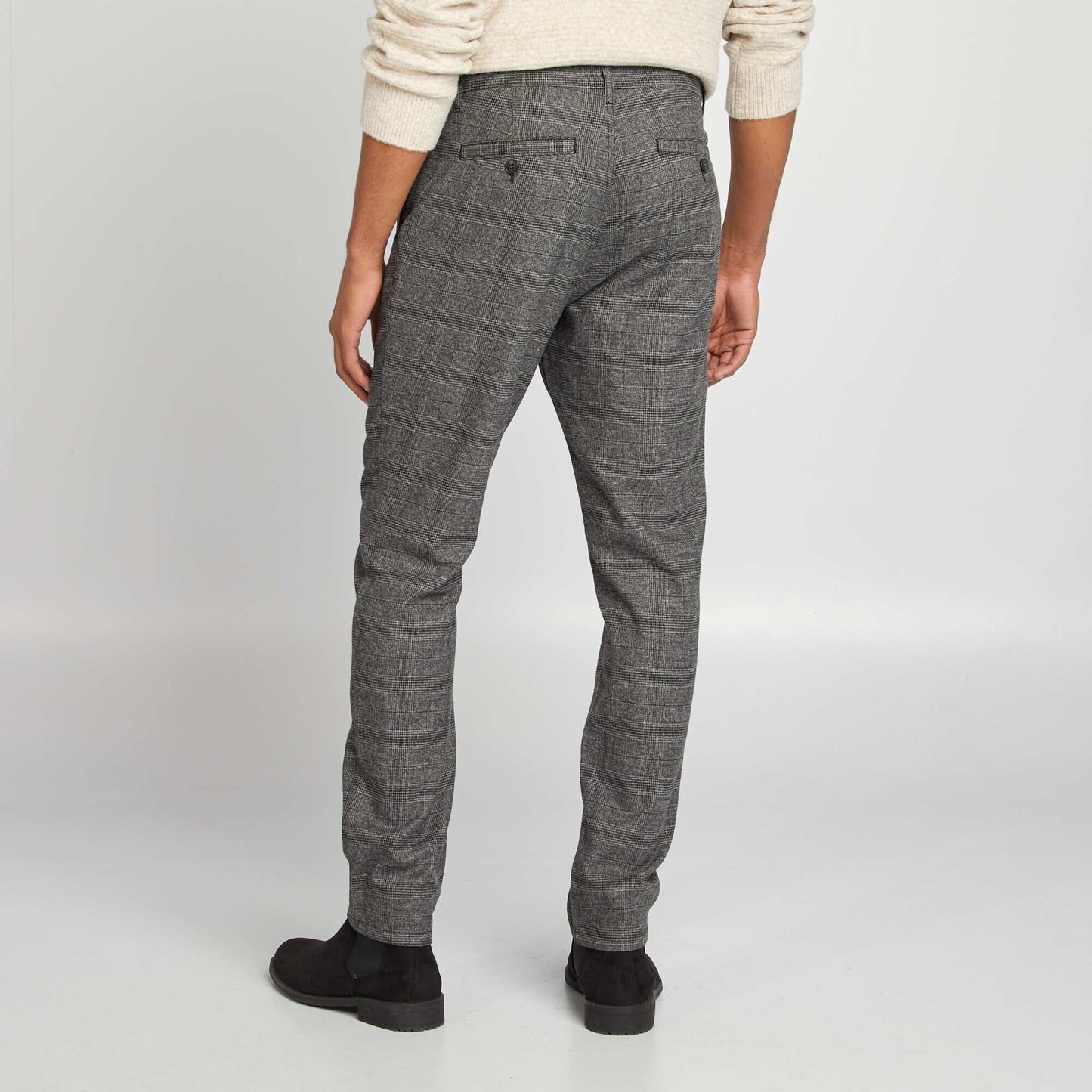 Checked chinos GREY