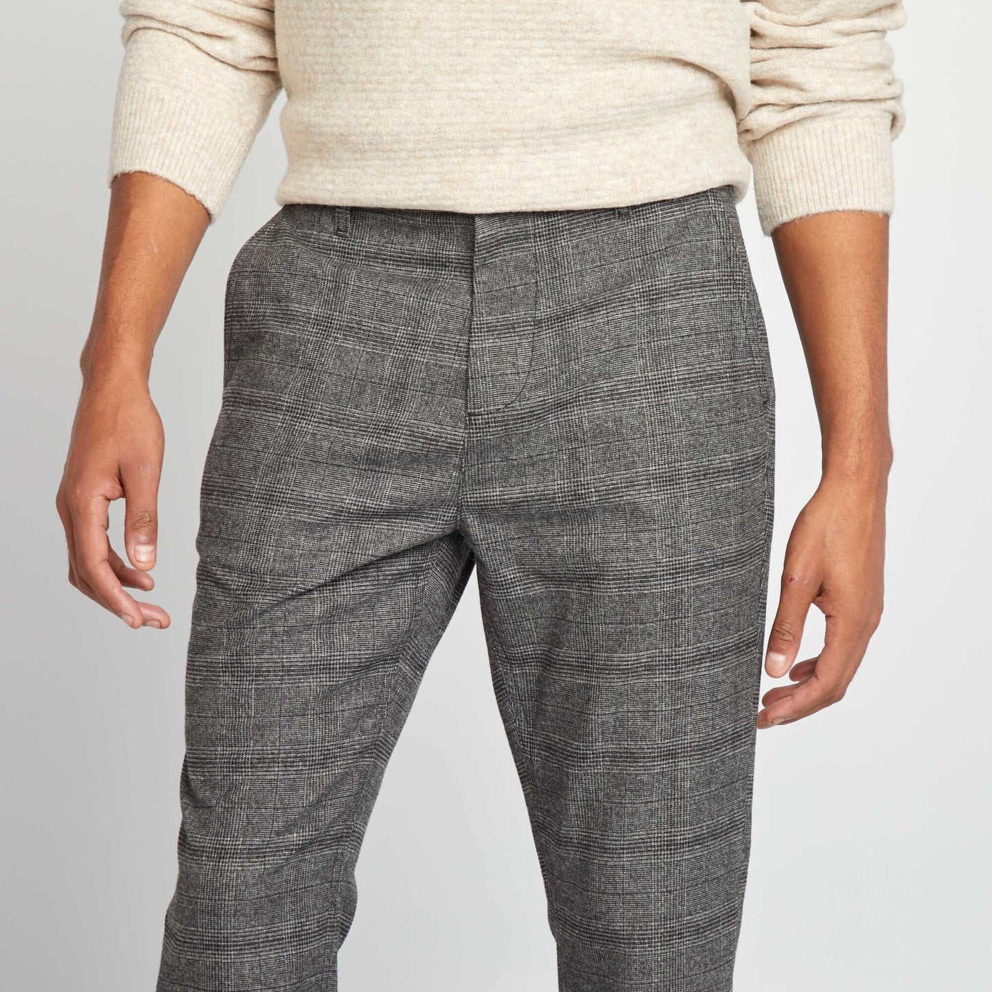 Checked chinos GREY