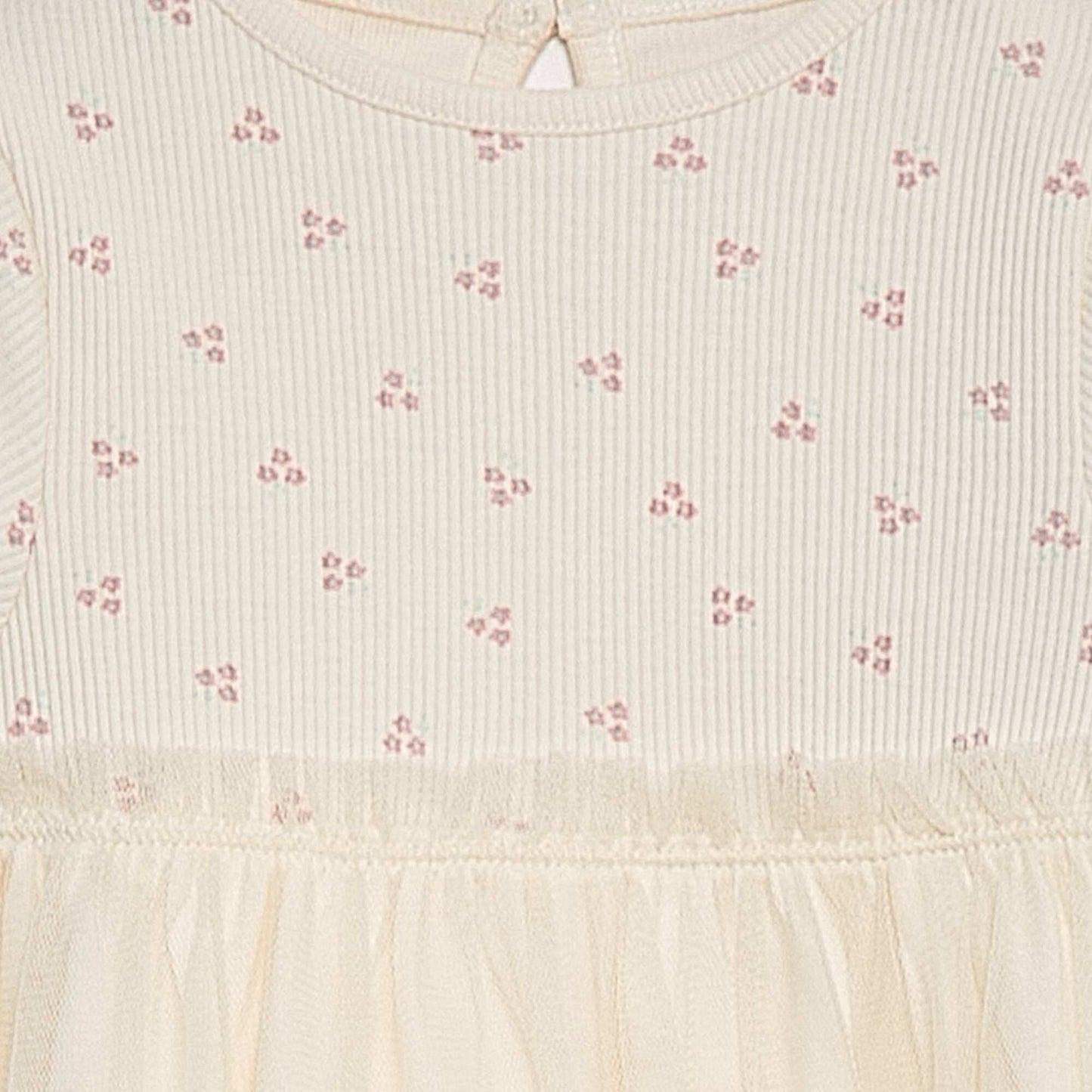 Short-sleeved dress with tulle skirt WHITE