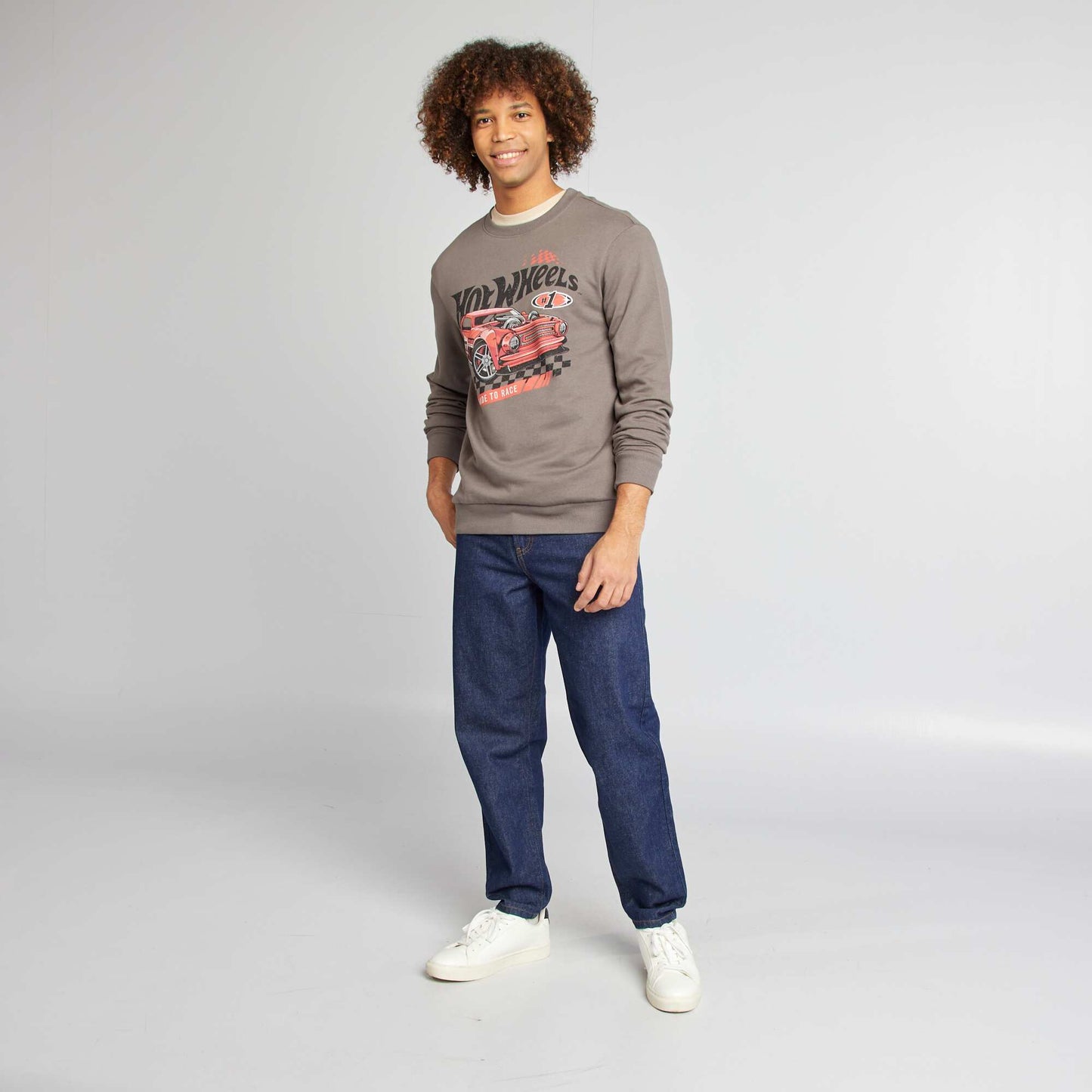 Round-neck 'Hot Wheels' sweatshirt GREY