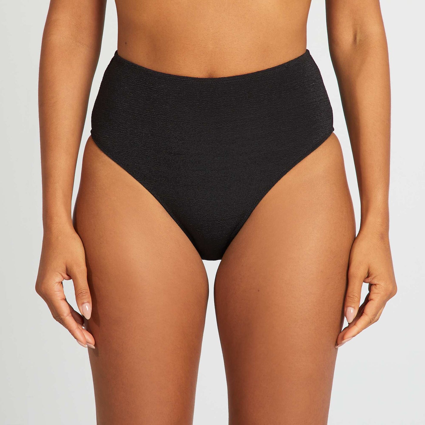 High-waisted bikini briefs BLACK