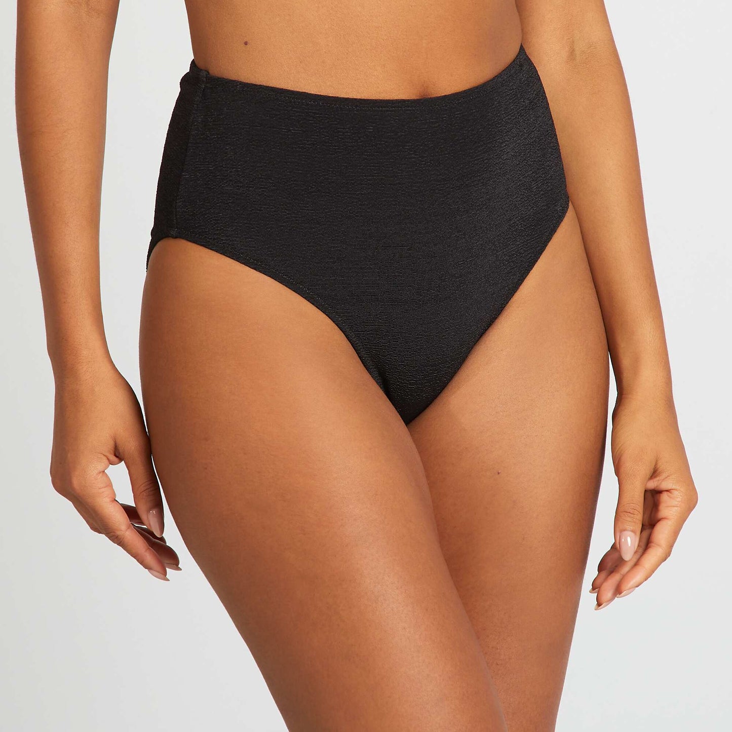 High-waisted bikini briefs BLACK