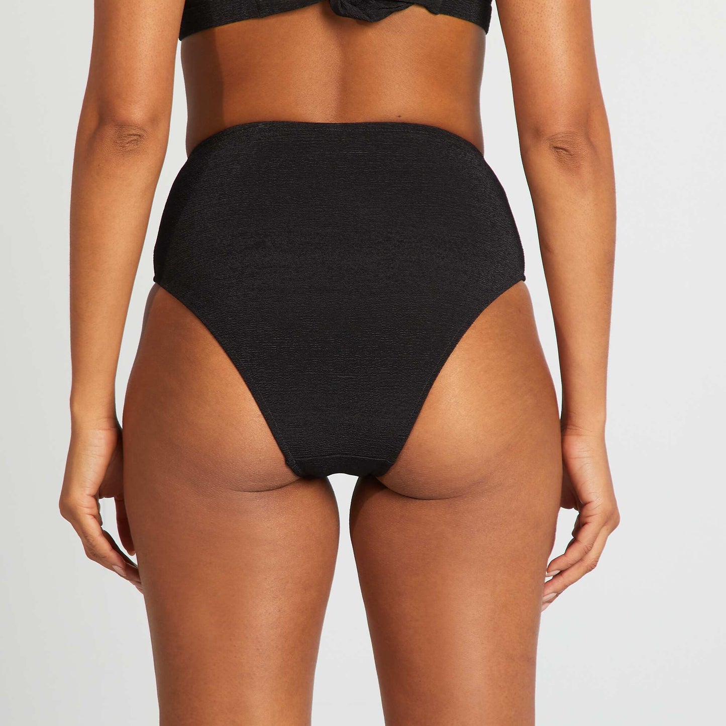 High-waisted bikini briefs BLACK