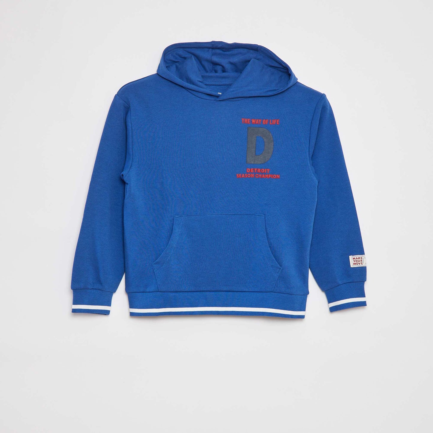 Patterned hoodie BLUE
