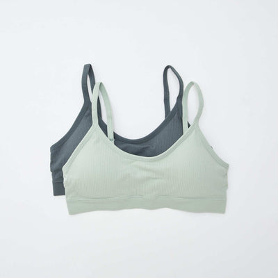 Pack of 2 ribbed bralettes BLUE