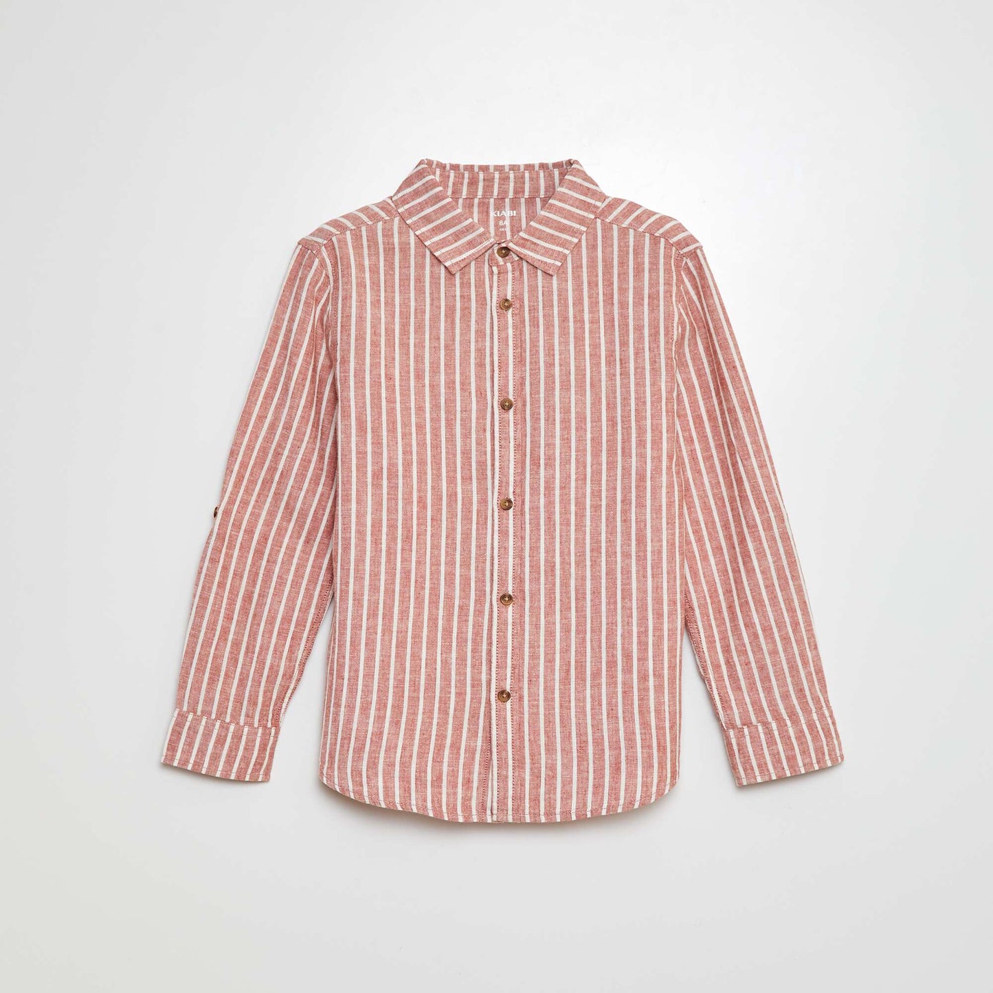 Linen-blend shirt RED