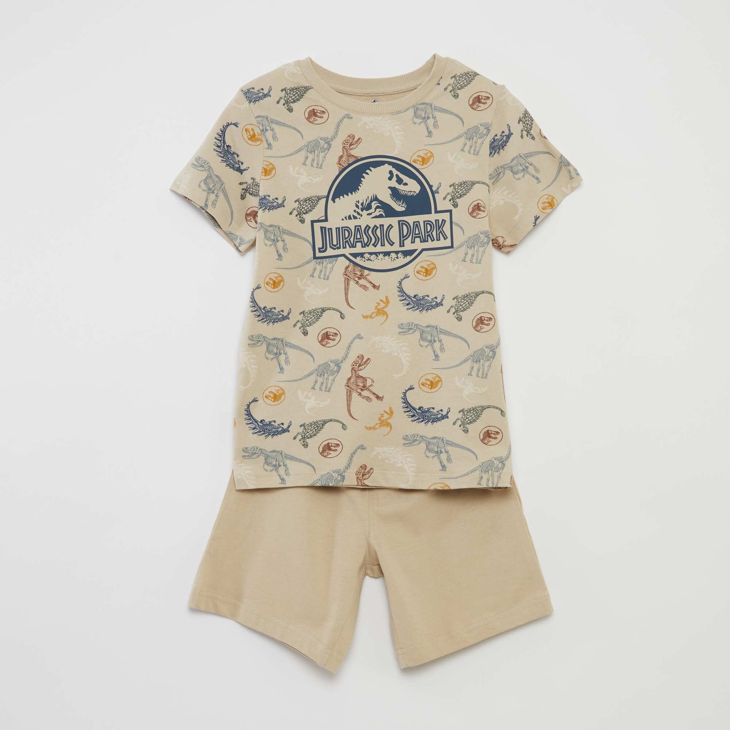 Short printed pyjamas - 2-piece set BEIGE